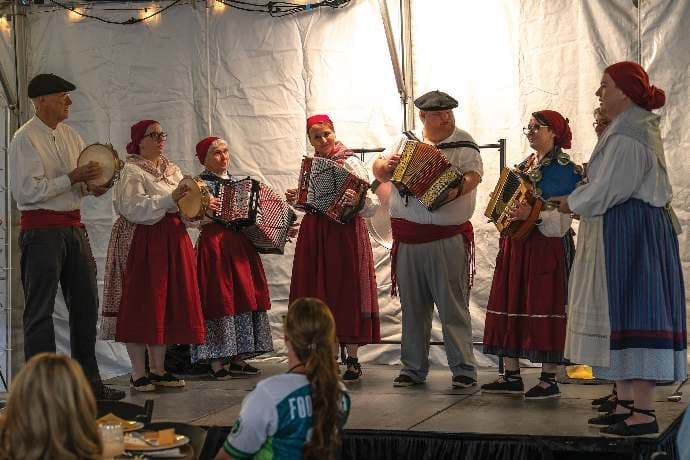Basque musicians and dancers performing